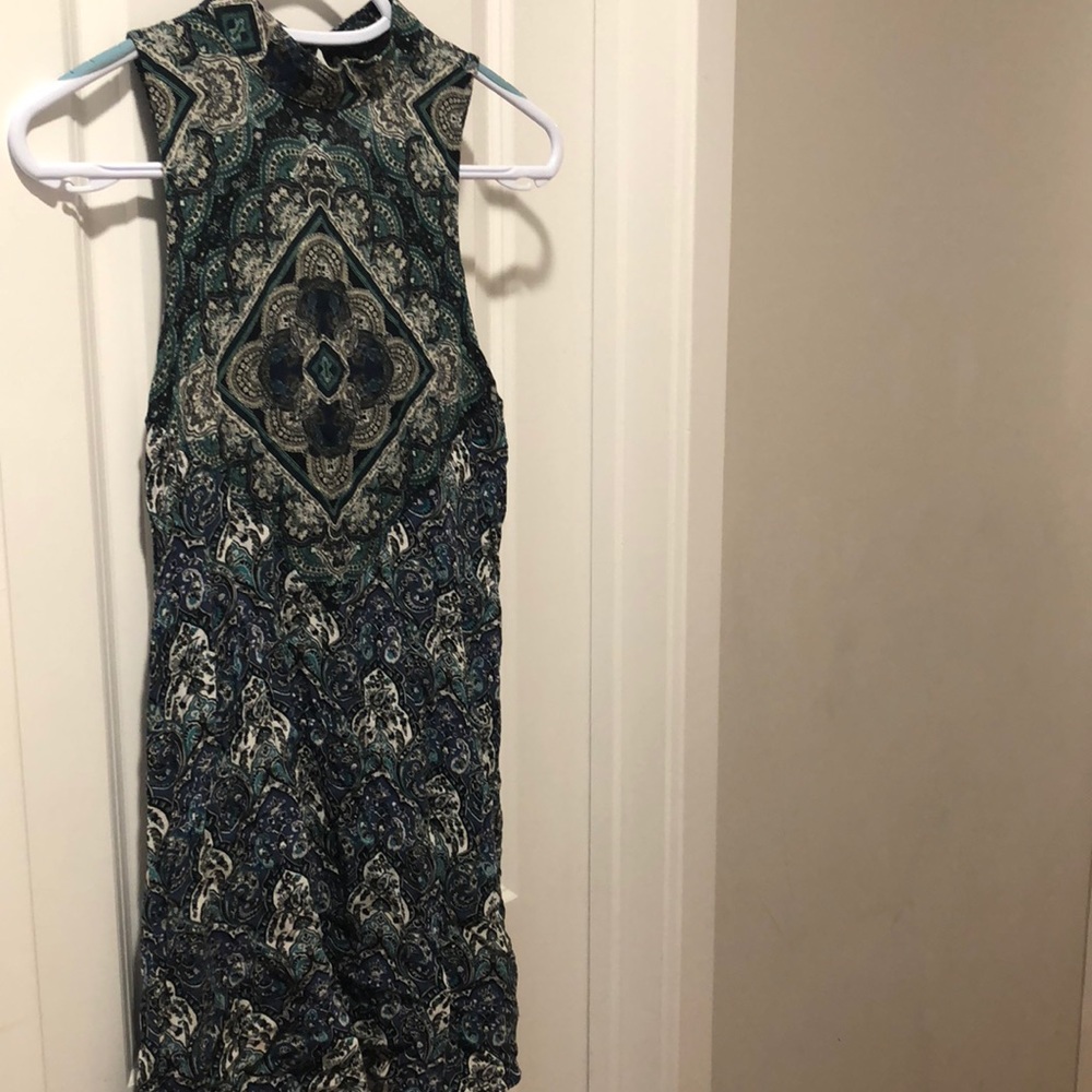 Open back halter dress